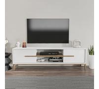 Hanah Home Support TV, mélamine, Noyer Blanc, Taille Unique