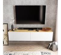 Hanah Home Support TV, mélamine, Noyer Blanc, Taille Unique