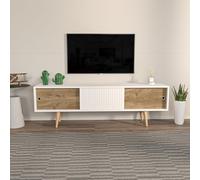Hanah Home Support TV, mélamine, Noyer Blanc, Taille Unique