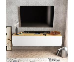 Hanah Home Support TV, mélamine, Noyer Blanc, Taille Unique