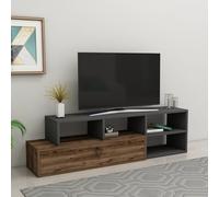 Hanah Home Support TV, mélamine, Noyer Clair Anthracite, Taille Unique