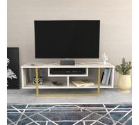 Hanah Home Support TV, mélamine, Or Blanc, Taille Unique