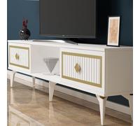 Hanah Home Support TV, mélamine, Or Blanc, Taille Unique