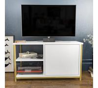 Hanah Home Support TV, mélamine, Or Blanc, Taille Unique