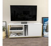 Hanah Home Support TV, mélamine, Or Blanc, Taille Unique