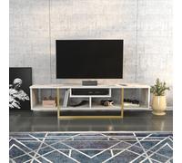 Hanah Home Support TV, mélamine, Or Blanc, Taille Unique