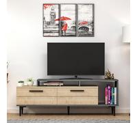 Hanah Home Support TV, mélamine, Sapphire Oak Anthracite, Taille Unique