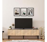 Hanah Home Support TV, mélamine, Sapphire Oak Black Marbre, Taille Unique