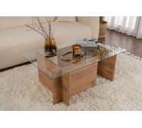 Hanah Home Table à café élégante en pin Atlantique, 105 x 65 x 40 cm, Plateau en 100% Verre trempé, 100% mélamine, épaisseur 18 mm, Design Moderne pour Salon