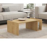 Hanah Home – Table basse MEMO – Chêne Saphir, plateau relevable & rangement intégré-86,8×32,4×50 cm