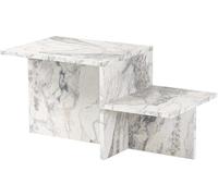 Table basse - HARMONY - Rectangulaire - Effet marbre Freesia - 80 x 40 x 40 cm