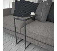 Hanah Home Table latérale Industrielle avec Pieds en métal roulé, Noir et Blanc, 46 x 62 x 26 cm, 100% mélamine, épaisseur 18 mm, élégante et Fonctionnelle