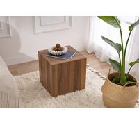 Hanah Home Table latérale, Noyer, 50 x 45 x 45 cm | Fabriqué en 100% MDF, épaisseur : 18 mm | Parfait pour Les espaces Modernes à Domicile et d'étude, Design élégant et Fonctionnel