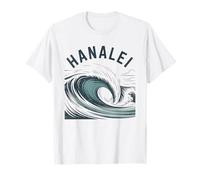 Hanalei Surfing Kauai Hawaii Wave Surf Retro Surf T-Shirt