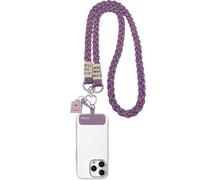 Hanaoops Cordon Telephone Portable Tour de Cou Telephone Universelle avec Patch Bohémien Détachable Collier Lanière Téléphone Compatibles avec Plupart des Smartphones (Arc-en-Ciel Violet)