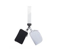 Hanaoops Mini Porte Monnaie Portefeuille à Fermeture éclair Autour de la dragonne pour Femme Double Pochette Porte-Monnaie Portable pour Cartes de crédit Carte d'identité clés Casque Rouge à lèvres