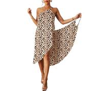 Hanaoops Paréo de Plage Femme Robe Portefeuille Bretelles Dos Nu Cache-Maillots Col en V Serviette Bikini Cover Up pour la Plage Ou La Piscine