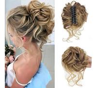 Hanaoops Pince Cheveux Postiche Chignon Messy Morceau de Bouclés Chouchou Cheveux Extension Naturels Synthétique Queue de Cheval Chignons Extensions à Clips Chignon pour Femmes