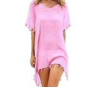 Hanaoops Robe de Plage pour Femmes Ete Bikini Cache-Maillots Mousseline Poncho de Plage Maillot de Bain Plage Bikini Cover Up Chic Loose Semi-Transparent Robe Couvrir Blouse Tunique pour Vancance
