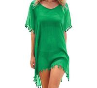 Hanaoops Robe de Plage pour Femmes Ete Bikini Cache-Maillots Mousseline Poncho de Plage Maillot de Bain Plage Bikini Cover Up Chic Loose Semi-Transparent Robe Couvrir Blouse Tunique pour Vancance