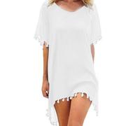 Hanaoops Robe de Plage pour Femmes Ete Bikini Cache-Maillots Mousseline Poncho de Plage Maillot de Bain Plage Bikini Cover Up Chic Loose Semi-Transparent Robe Couvrir Blouse Tunique pour Vancance