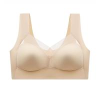Hanaoops Soutien Gorge Femme de Sport Confort Classique Soutiens Yoga Large Bust High Impact Stretch Support Stretch Control Style Quotidien Beige XL