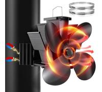 Hanaoyo Ventilateur de cheminée magnétique, amélioré, sans électricité, silencieux, pour bois/bois de chauffage/foyer, tuyau de poêle, avec 2 anneaux de rechange