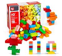 Hanari Brique De Construction 110 Gros Bloc De Construction Compatible avec la Plupart des Marques 8 Couleurs différentes Stimule l'imagination des Enfants À partir de 4 Ans