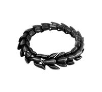 Hanary Bracelet Viking en acier oxydé avec dragon Ouroboros Jormungandr en acier inoxydable, bijou viking, cadeau pour homme
