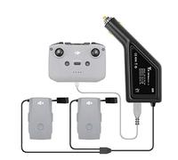 Hanatora Chargeur de batterie de voiture avec couvercle anti-poussière pour drone DJI Air 2S, Mavic Air 2 et télécommande, 3 en 1 (USB + 2 batteries), accessoires de hub de charge rapide