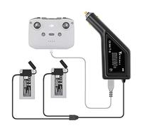 Hanatora Chargeur de batterie de voiture avec couvercle anti-poussière pour drone DJI Mini 2/Mini SE/2 SE 3 en 1 (USB + 2 batteries) Accessoires multiples Hub de charge rapide