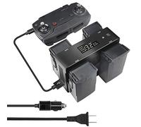 Hanatora Chargeur de batterie mural et chargeur de voiture pour DJI Mavic Air et télécommande, hub de charge rapide 5 en 1 avec chargement, décharge et stockage