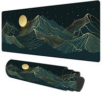 Hanazaoa Grand tapis de souris Golden Mountain Line Arts - Grand tapis de bureau imperméable avec bords cousus et base antidérapante pour bureau, jeux, maison, 80 x 30 cm