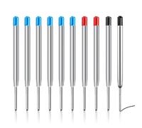 HANBI 10 Pièces Recharges de Stylo à Bille Recharge Stylo Bille, Longueur 99mm Pointe Moyenne 1,0MM Compatible avec tous les Stylos à Bille Parker(6 Bleu + 2 Noir + 2 Rouge)
