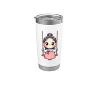 Hanbok traditionnel coréen et balançoire folklorique Gobelet isotherme en acier inoxydable double paroi