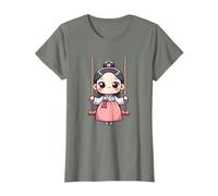 Hanbok traditionnel coréen et balançoire folklorique T-Shirt