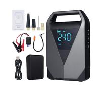 Hancaner Bloc d'alimentation de démarrage d'urgence pour voiture 4 en 1, gonfleur de pneus, pompe gonflable, lampe de poche LED, compresseur d'air portable, banque d'alimentation