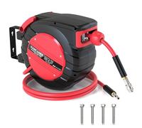 Hancaner Enrouleur de tuyau à air comprimé automatique 15 m + 1,5 m, raccord 3/8" - Pression maximale : 24 bars - Support mural pivotant à 180°
