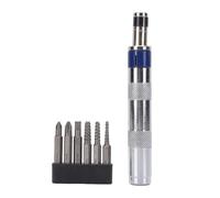 Hancaner Jeu de Tournevis à Percussion 6 en 1, Embout en Acier Robuste avec Tige Hexagonale de 1/4" pour Enlever les Vis Rouillées, Cassées et Usées, Poignée texturée. (Bleu)