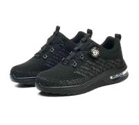 HANCHE Breathable Work Safety Shoes, Anti-Slip and Cushion Bottom Adventure Sneakers, Button-Down Lace Steel Toe Protection Shoes, Anti-Smash and Anti-Puncture Labour Insurance Shoes(39 EU)