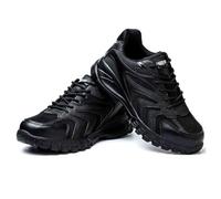 HANCHE Breathable Work Safety Shoes for Men and Women, Anti-Skid Steel-Toed Footwear, Anti-Smash and Anti-Puncture Labour Insurance Shoes, Lightweight Adventure Protection Sneakers(Black,41 EU)