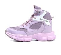 HANCHE Breathable Work Safety Shoes, Steel Toe Protection Shoes for Women, Anti-Smash and Anti-Puncture Labour Insurance Shoes, High-Top Anti-Slip Adventure Sneakers(Purple,EU 40)