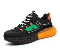 HANCHE Brethable Work Safety Shoes, Anti-Smash and Anti-Puncture Labour Insurance Shoes, Lightweight Steel Toes Protection Shoes, Non-Slip Cushioned Adventure Sneakers(43 EU)