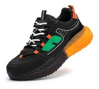 HANCHE Brethable Work Safety Shoes, Anti-Smash and Anti-Puncture Labour Insurance Shoes, Lightweight Steel Toes Protection Shoes, Non-Slip Cushioned Adventure Sneakers(39 EU)