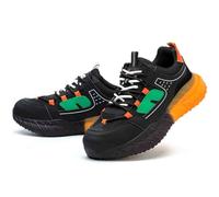 HANCHE Brethable Work Safety Shoes, Anti-Smash and Anti-Puncture Labour Insurance Shoes, Lightweight Steel Toes Protection Shoes, Non-Slip Cushioned Adventure Sneakers(37 EU)