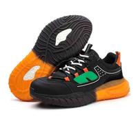 HANCHE Brethable Work Safety Shoes, Anti-Smash and Anti-Puncture Labour Insurance Shoes, Lightweight Steel Toes Protection Shoes, Non-Slip Cushioned Adventure Sneakers(40 EU)
