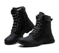 HANCHE High-topped Work Safety Shoes, Anti-Smash and Anti-Puncture Labour Insurance Shoes, Steel-toed Footwear, Lightweight Adventure Protection Sneakers(45 EU)