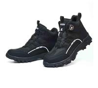 HANCHE Knob Work Safety Shoes, Labour Insurance Shoes, Smash and Puncture Resistant Steel Toe Footwear, Outdoor Adventure Protection Sneakers(Black,EU 43)