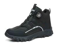 HANCHE Knob Work Safety Shoes, Labour Insurance Shoes, Smash and Puncture Resistant Steel Toe Footwear, Outdoor Adventure Protection Sneakers(Black,EU 41)