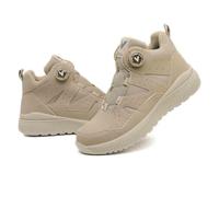 HANCHE Knob Work Safety Shoes, Labour Insurance Shoes, Smash and Puncture Resistant Steel Toe Footwear, Outdoor Adventure Protection Sneakers(Beige,EU 41.5)